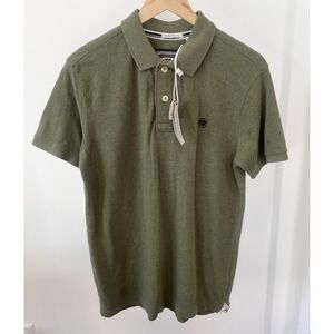 Fat Face Linton Organic Pique Short Sleeve Polo Olive Green Men's Size Small NWT